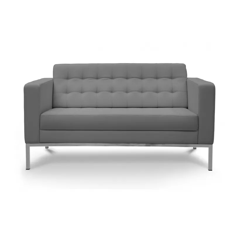 Loveseat Office Waiting Room Metal Frame Button Tufted Back (66)