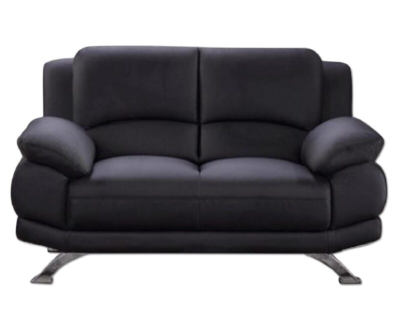 Loveseat Traditional Leather-Like Rolled Arms Nailhead Trim