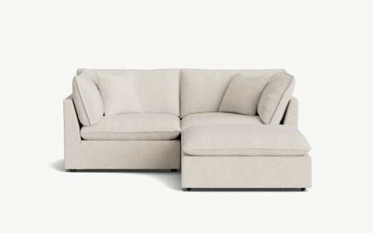 Low Profile Sectional Sofa with Deep Lounging Cushions & Chaise