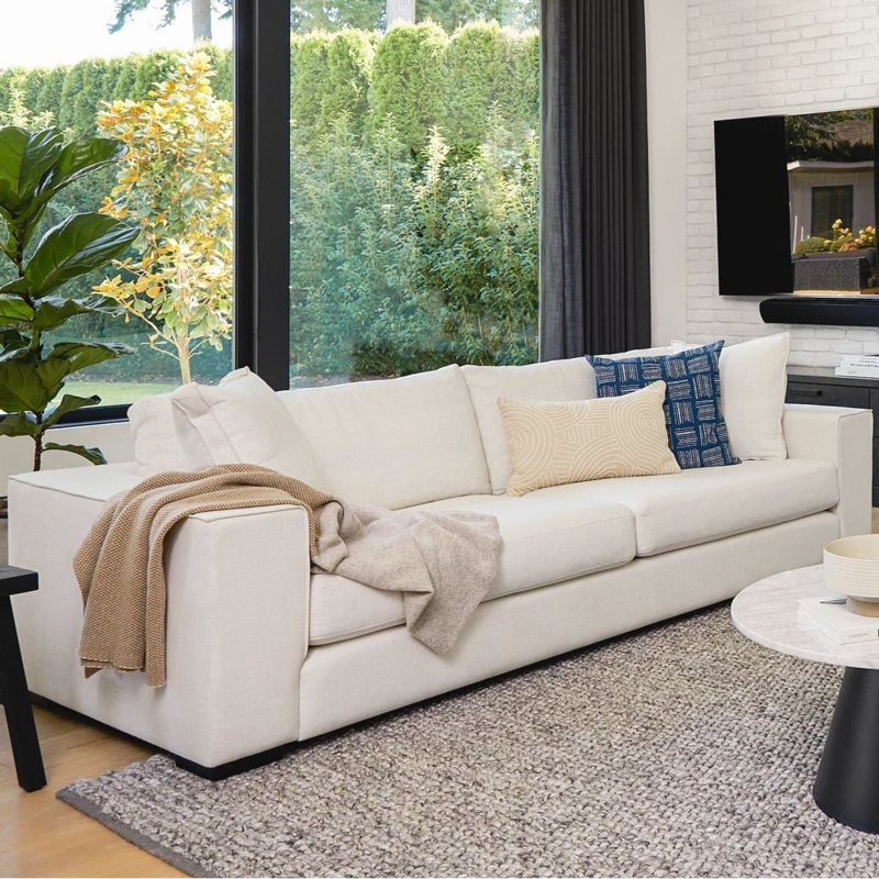 Low-Profile Sofa with Extra Long Silhouette and Deep Cushions