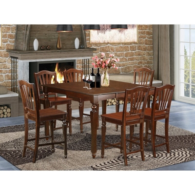 Mahogany Dining Set Counter Height Traditional 5 Piece Pub Set