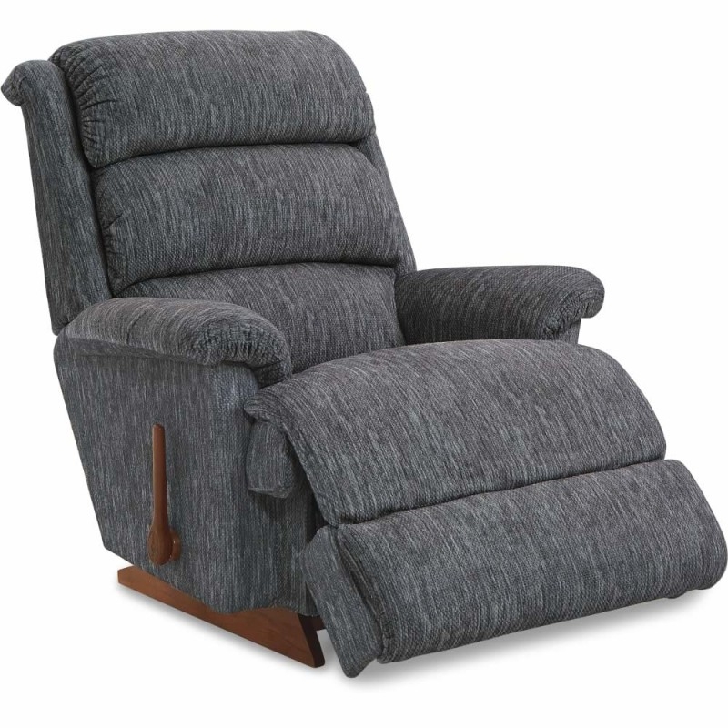 Manual Lever Recliner Heathered Charcoal Tiered Back Armchair