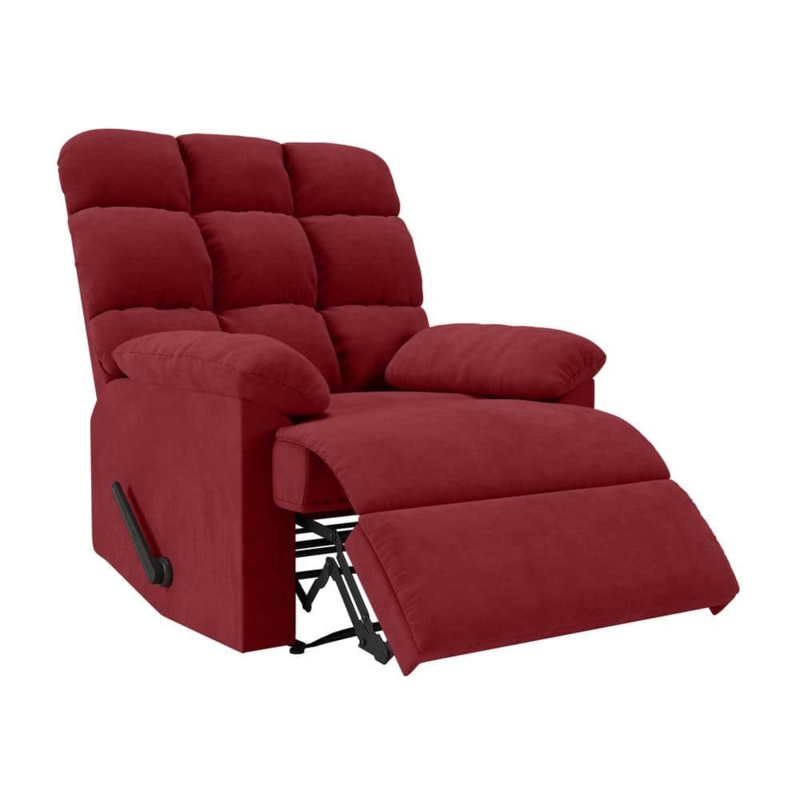 Manual Recliner, Microfiber Look Upholstery with Grid Tufted Back