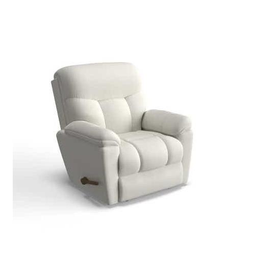 Manual Recliner Off White Fabric Pillow Top Arms Segmented Back
