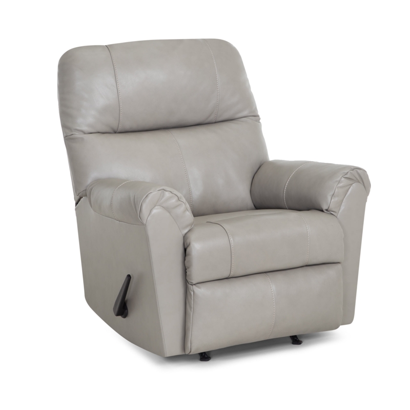 Manual Recliner Silver Grey Leather-Like Split-Back