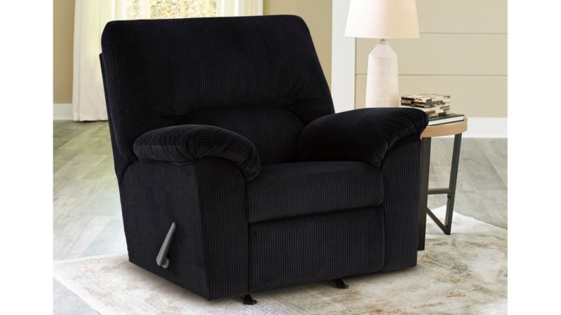 Manual Recliner with Ribbed Surface and Overstuffed Arms