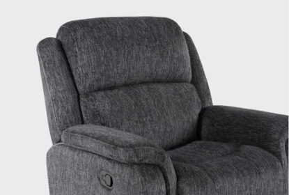 Manual Rocker Recliner in Charcoal Grey Upholstery with Side Lever
