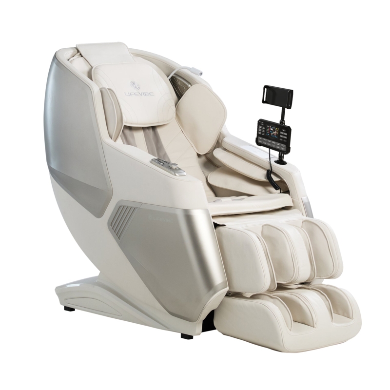 Massage Chair Champagne Metallic Panels Wrap-Around Shell
