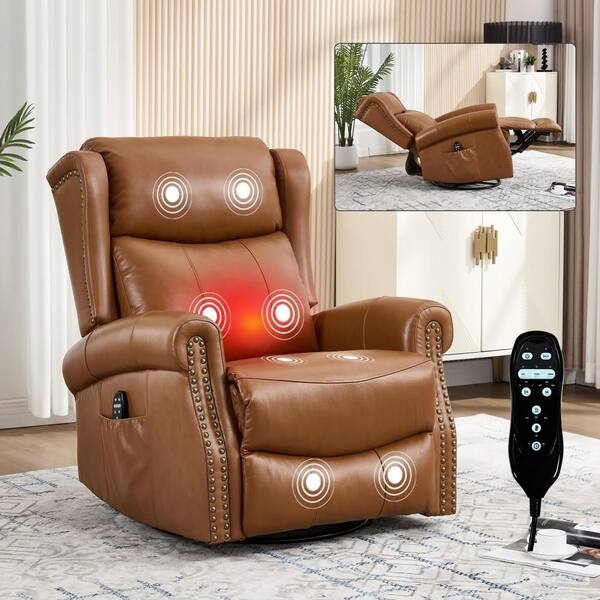 Massage Recliner Chair Swivel Rocker Heat Function Traditional Style