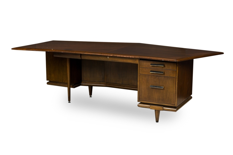 Mid-Century Modern Executive Desk with Angular Top