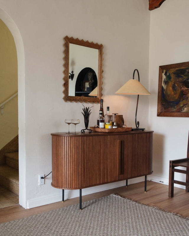 Mid-Century Modern Sideboard with Rounded Tambour Front