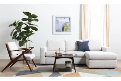 Mid-Century Modern Square Coffee Table Wood Toned Shelf Tapered Legs