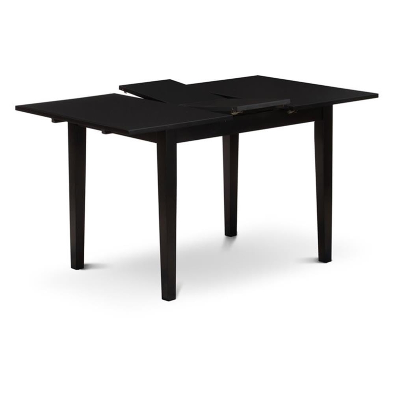 Minimalist Black Dining Table with Tapered Legs