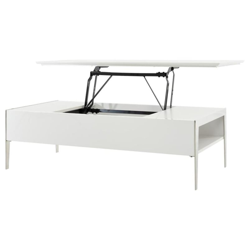 Minimalist Lift Top Coffee Table with Tapered Metal Legs