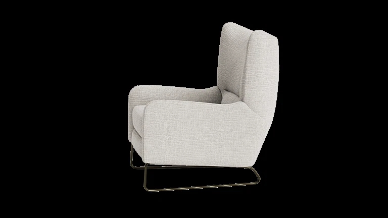Minimalist Recliner Chair Gray Woven Fabric Sled Base
