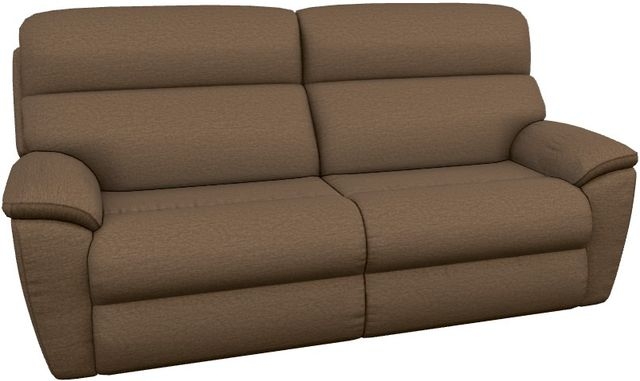 Mocha Brown Reclining Sofa, Plush Fabric with Split Back Cushions