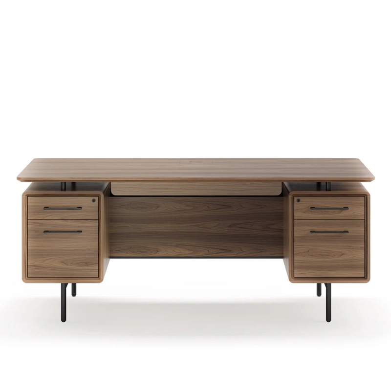 Modern Executive Desk with Floating Desktop and Slim Legs