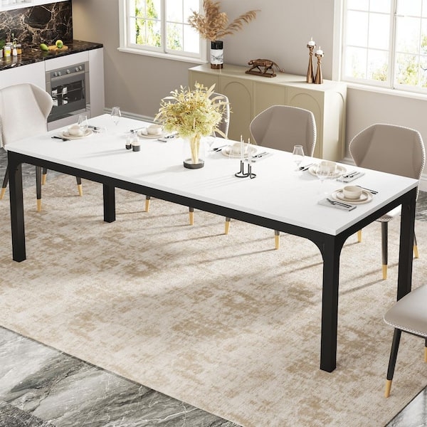 Modern Long Dining Table with High Contrast Frame