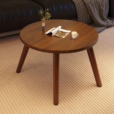 Modern Mixed Material Coffee Table: Stone-Like Top and Two Tiers