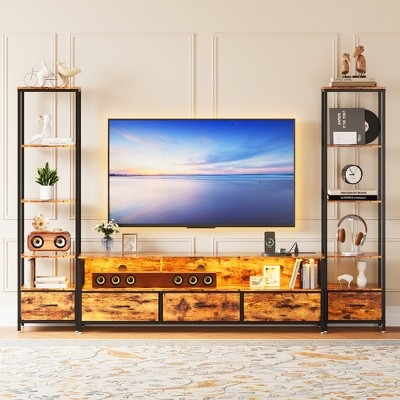 Modern Multi-Functional TV Stand, 5-Tier Open Shelves, Modern TV Cabinet  Organizer, Space-Saving Entertainment Center, for Living Room : Target