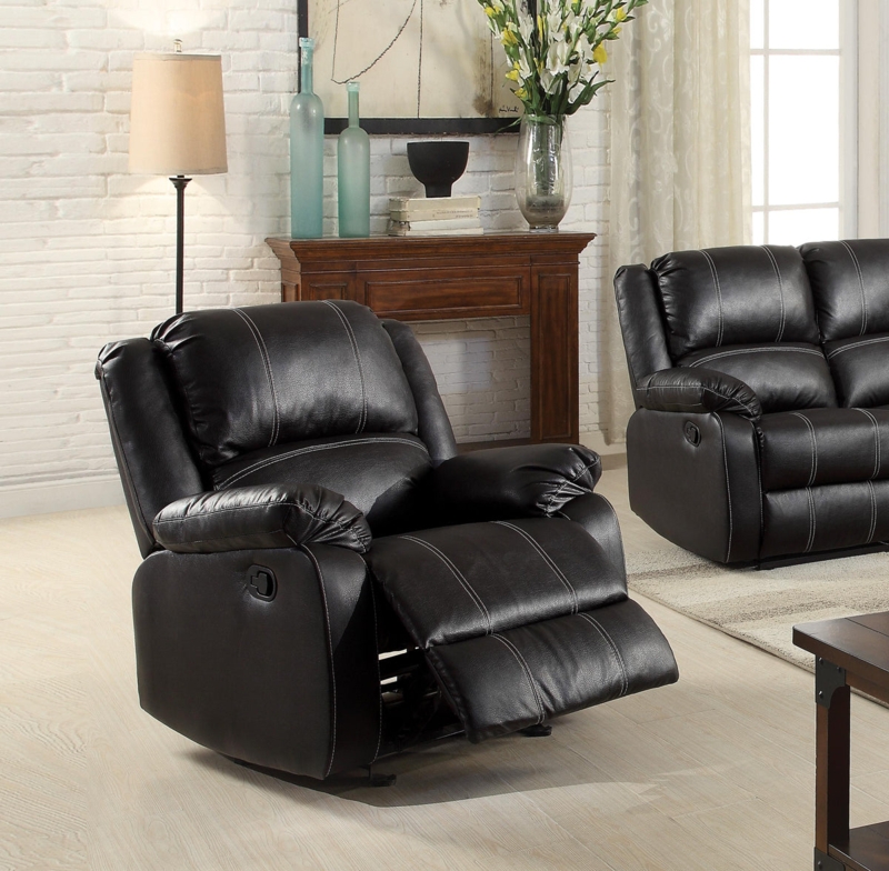 Modern Rocker Recliner with Contrast Stitching