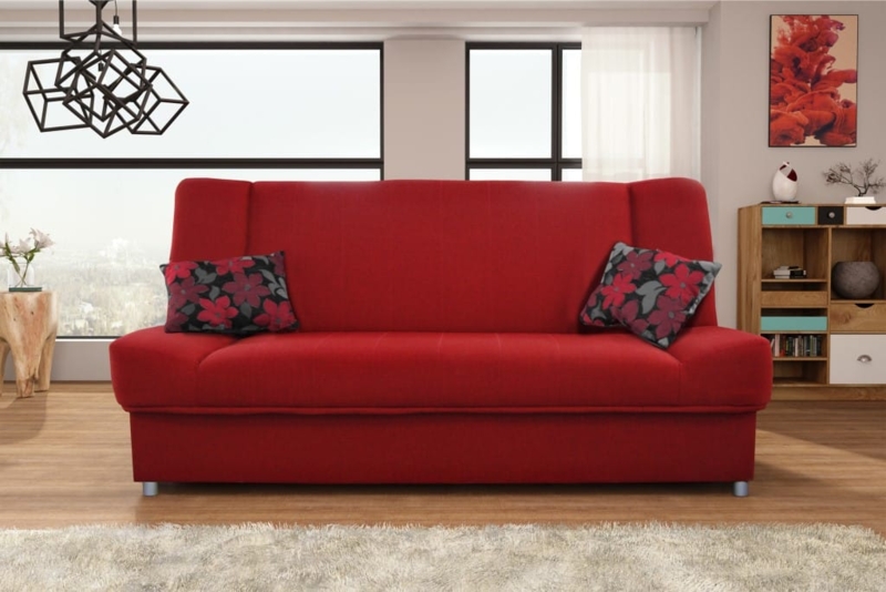 Modern Sleeper Sofa with Storage Base and High Backrest