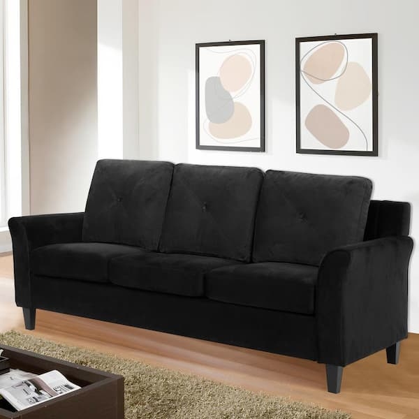 Modern Sofa featuring Square Button Tufting and Track Arms