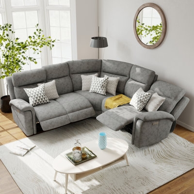 Modular L-Shaped Power Reclining Sectional Sofa with Cushion Back