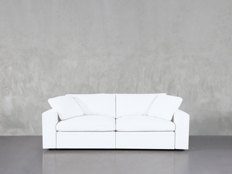 Modular Sofa Deep Seating Modern Low Profile Sofa Beige Fabric