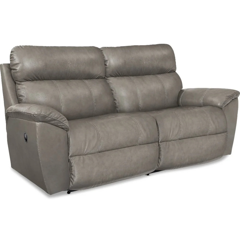 Mottled Gray Reclining Sofa with Pillow Top Arms and Split High Back