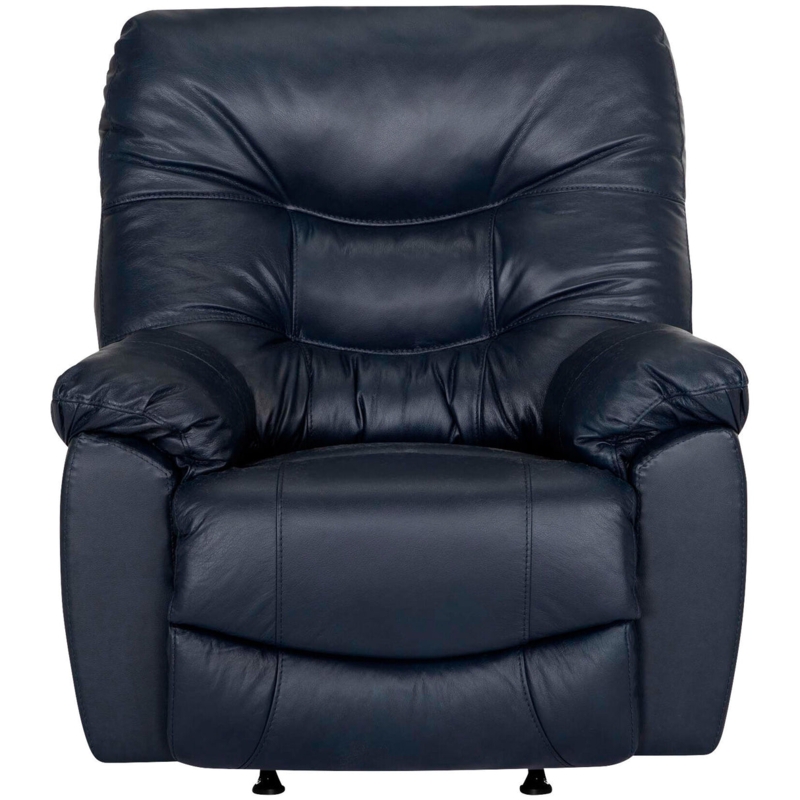 Navy Blue Rocker Recliner with Oversized Cushioning
