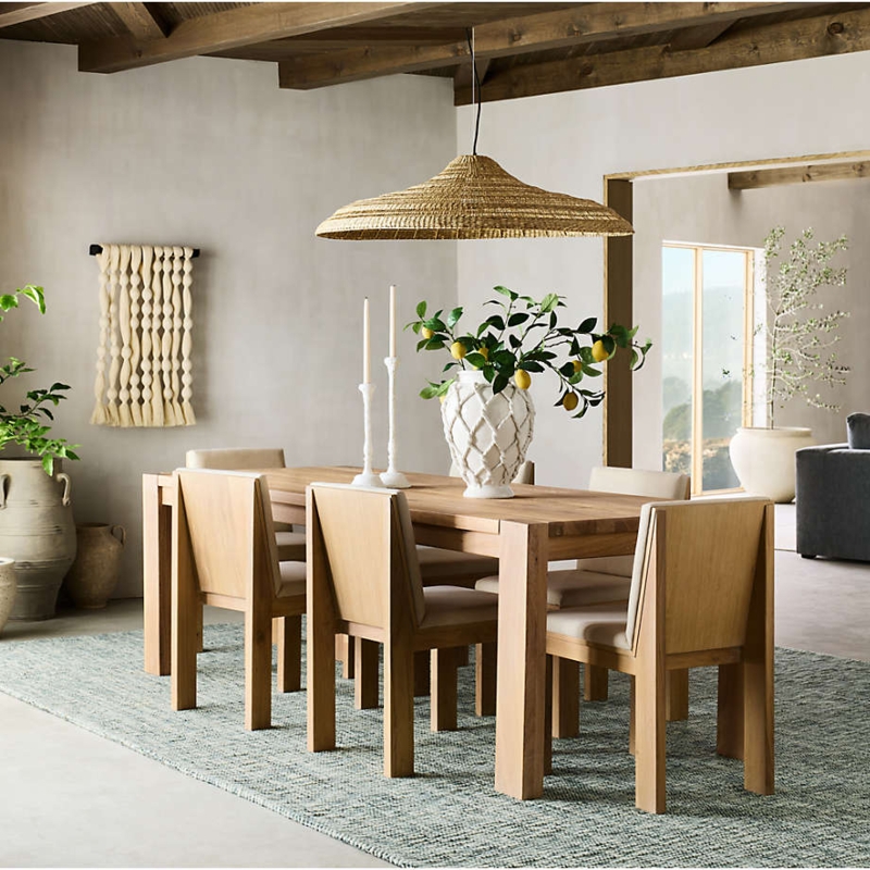 Organic Modern Dining Table in Earthy Natural Oak Finish