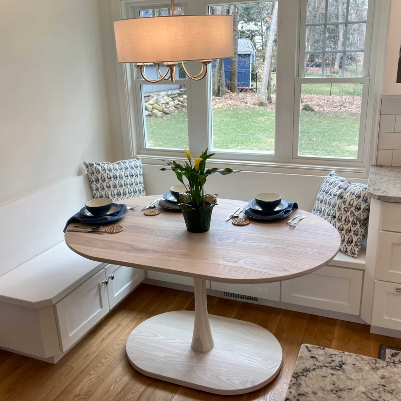 Oval Dining Table Light Wood Coastal Breakfast Nook