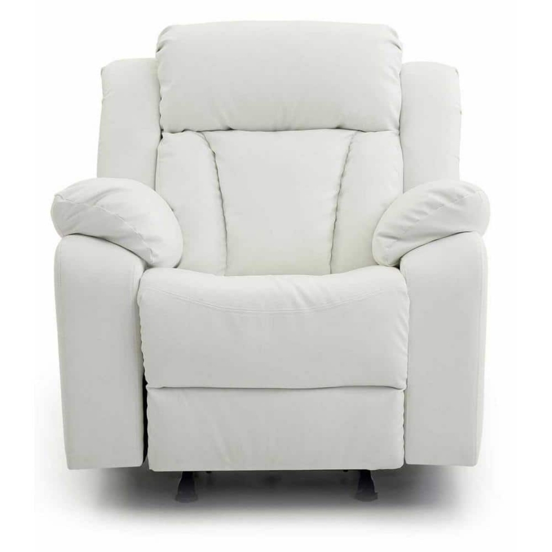 Overstuffed Pillow Top Recliner, Plush Overstuffed Armchair, White