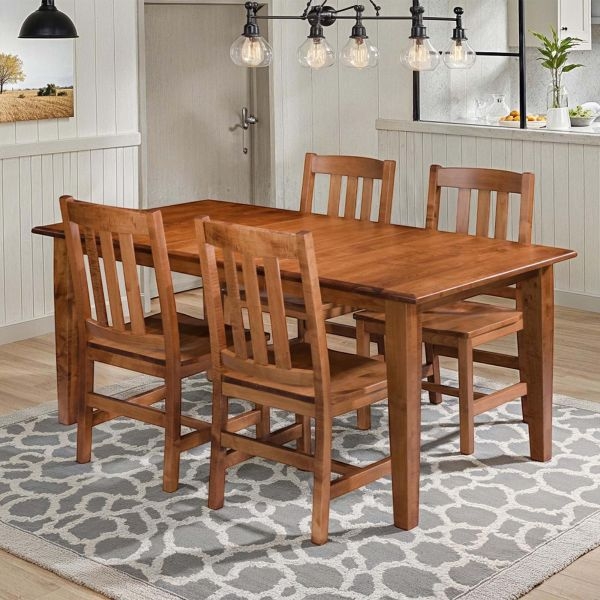 Pedestal Dining Set Dark Espresso Slat Back Chairs Cream Seats