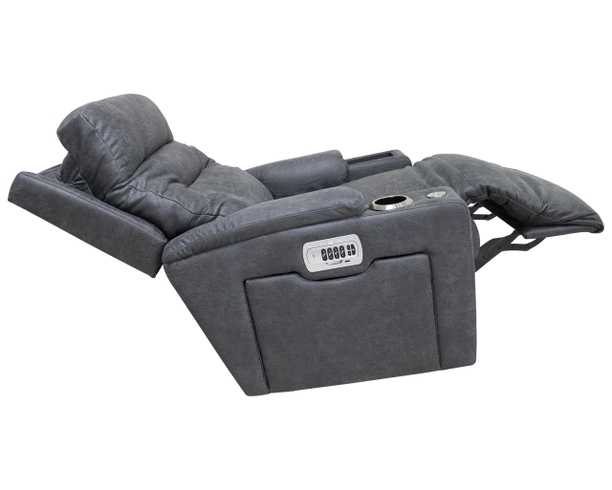 Power Recliner Charcoal Gray Cup Holder Integrated Controls