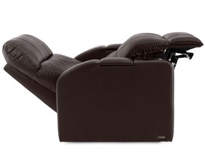 Power Recliner Dark Brown Leather-Like Zero Gravity Home Theater.