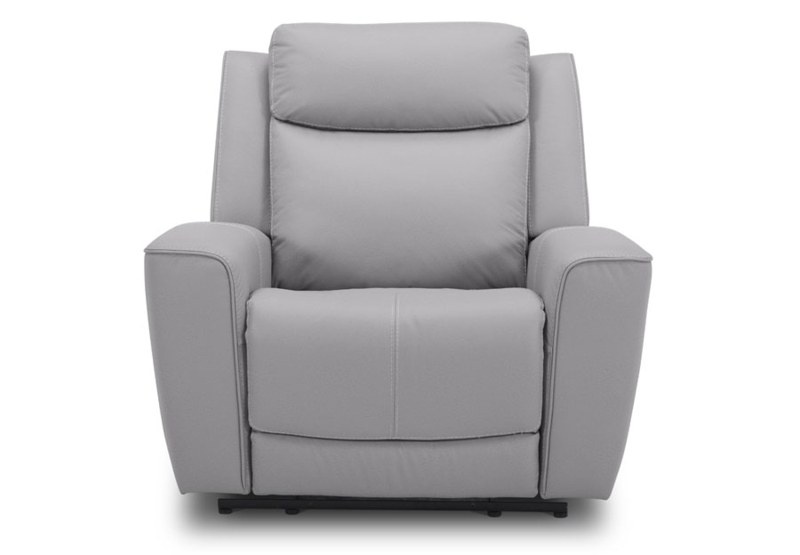 Power Recliner Light Gray Leather-Like Split Backrest