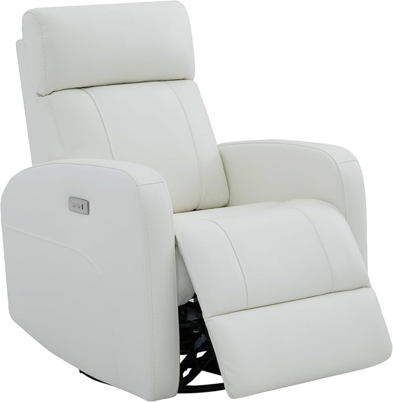 Power Recliner, Swivel Glider Base, Padded Seat, Modern Nursery Chair