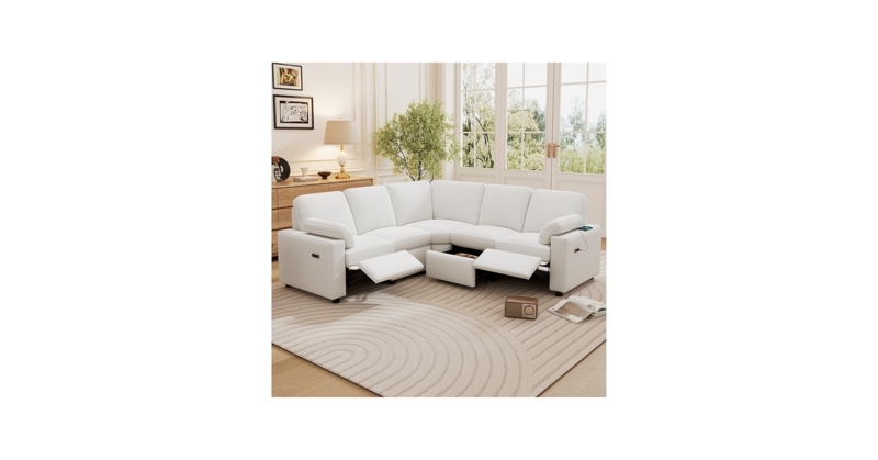 Power Reclining Sectional Sofa L-Shaped with Storage Drawers