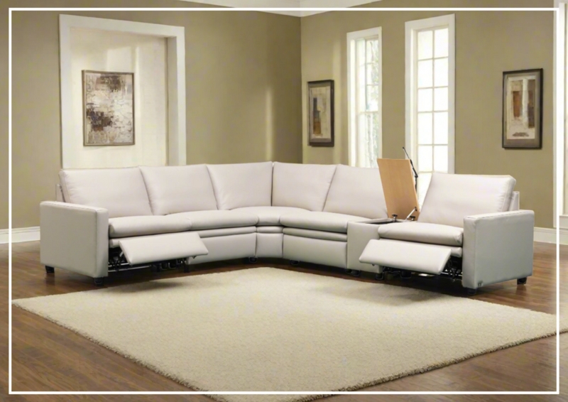 Power Reclining Sectional Sofa Leather-Like 6-Piece with Console