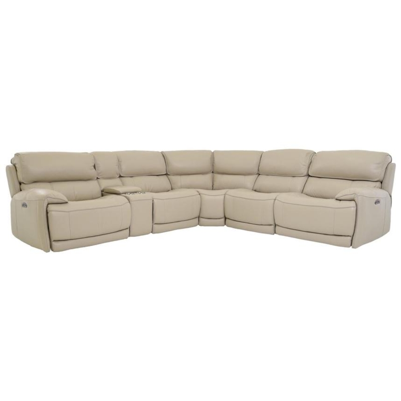 Power Reclining Sectional Sofa Leather-Like with Padded Arms