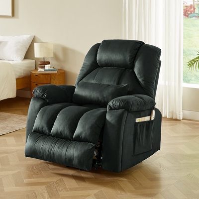 Recliner Chair Charcoal Power Lift Pillow Top Arms Segmented Back