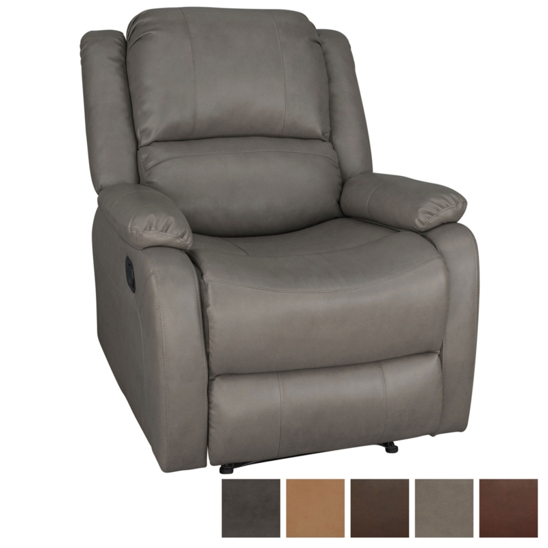 Recliner Chair Grey Taupe Manual with Tiered Back, RV Friendly Seating