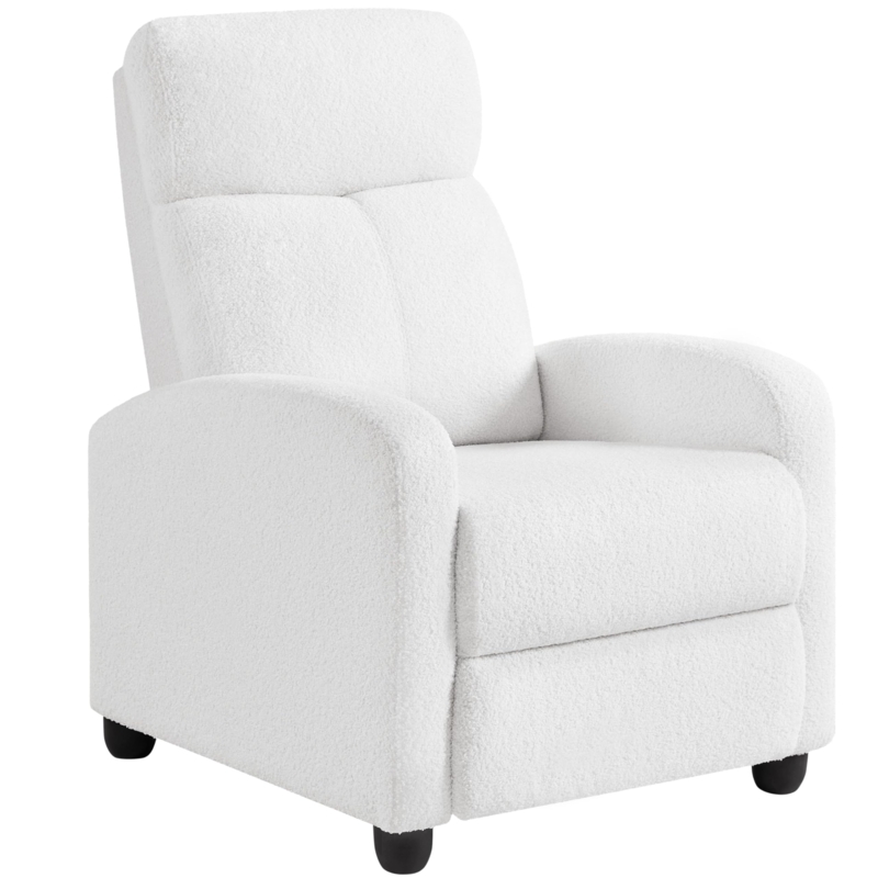 Recliner Chair in Boucle Texture, Minimalist Nursery Seating Option