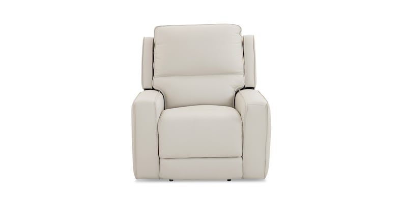Recliner Cream Power Motion Leather Like Track Arms Zero Gravity