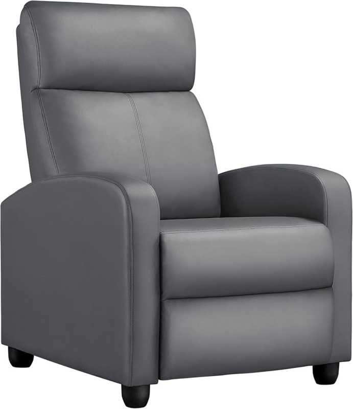 Recliner Leather-Like Push-Back Compact High Back