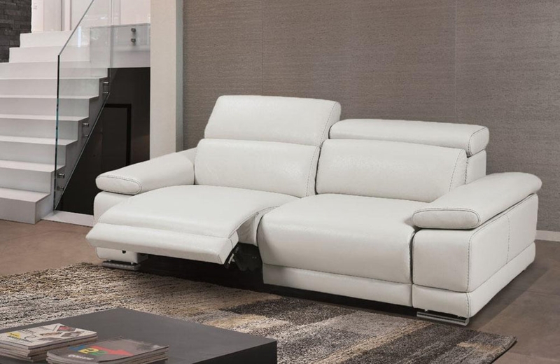 Reclining Loveseat with Adjustable Headrests, Modern Leather-Like Finish