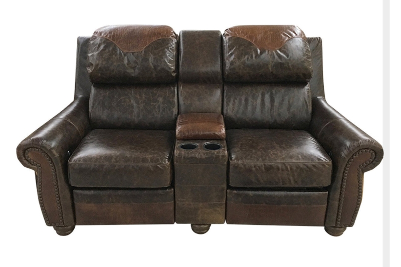 Reclining Loveseat with Center Console, Cupholders, and Plush Headrests
