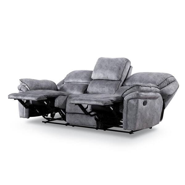 Reclining Sofa with Flip Down Back Console and Flared Arms